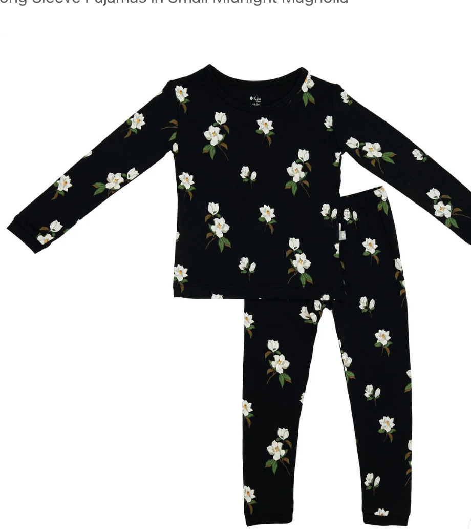 Long Sleeve PJ - Small Midnight Magnolia