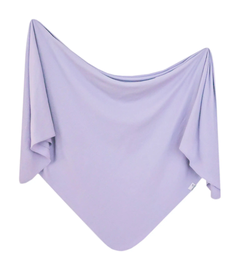 Periwinkle RIb Knit Blanket