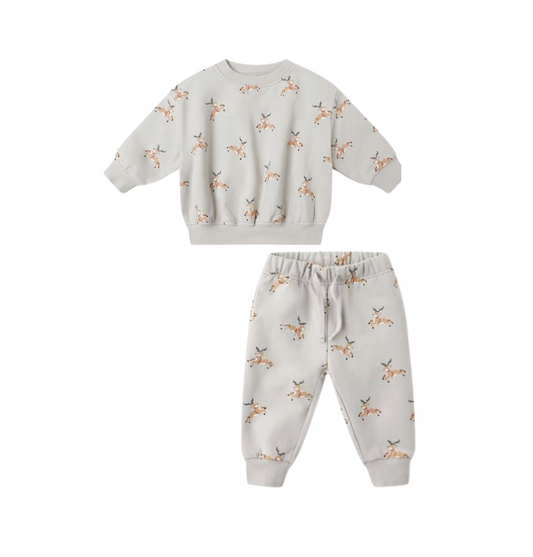 Relaxed Fleece Sweat Set | Reindeer