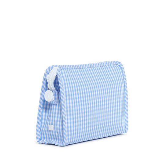 Roadie Medium Zip Pouch | Gingham Sky