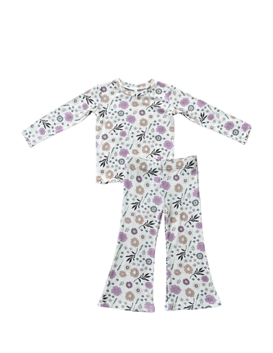 Lettuce Hem Set | Winter Floral