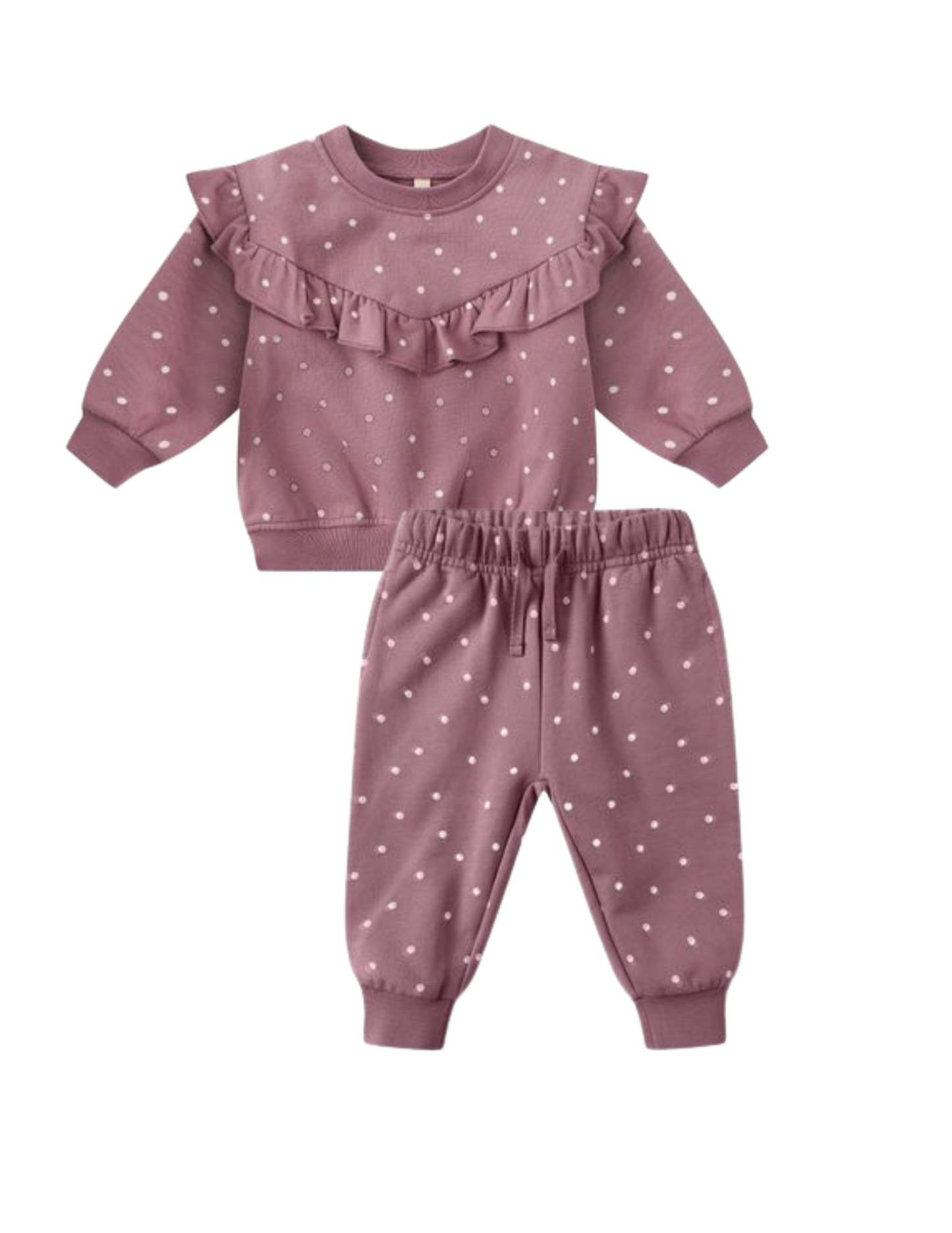 Ruffle Sweat Set | Polka Dot
