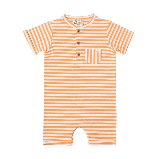 Camborne Romper | Tangerine Stripe