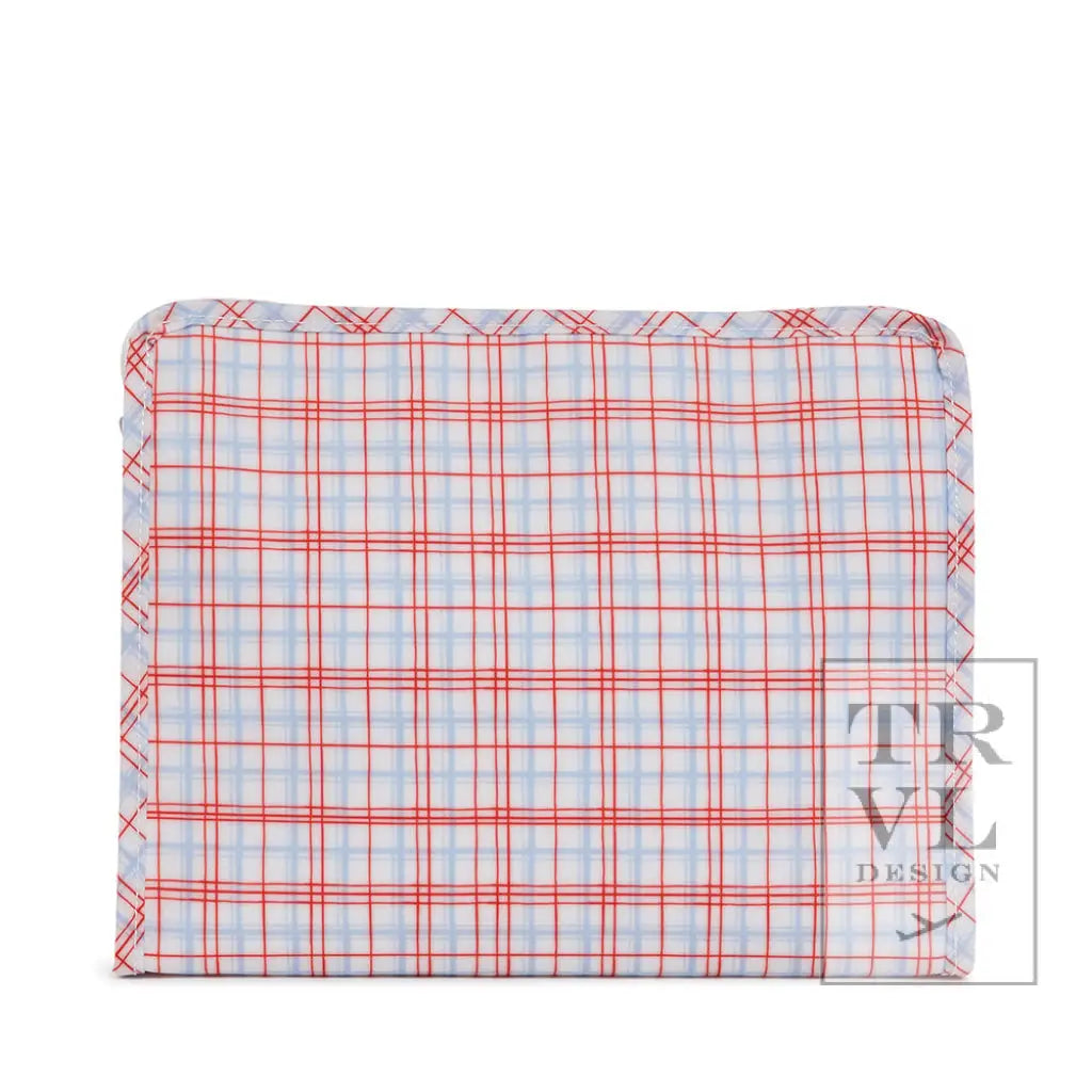 Roadie Large Zip Pouch | Classic Red Plaid