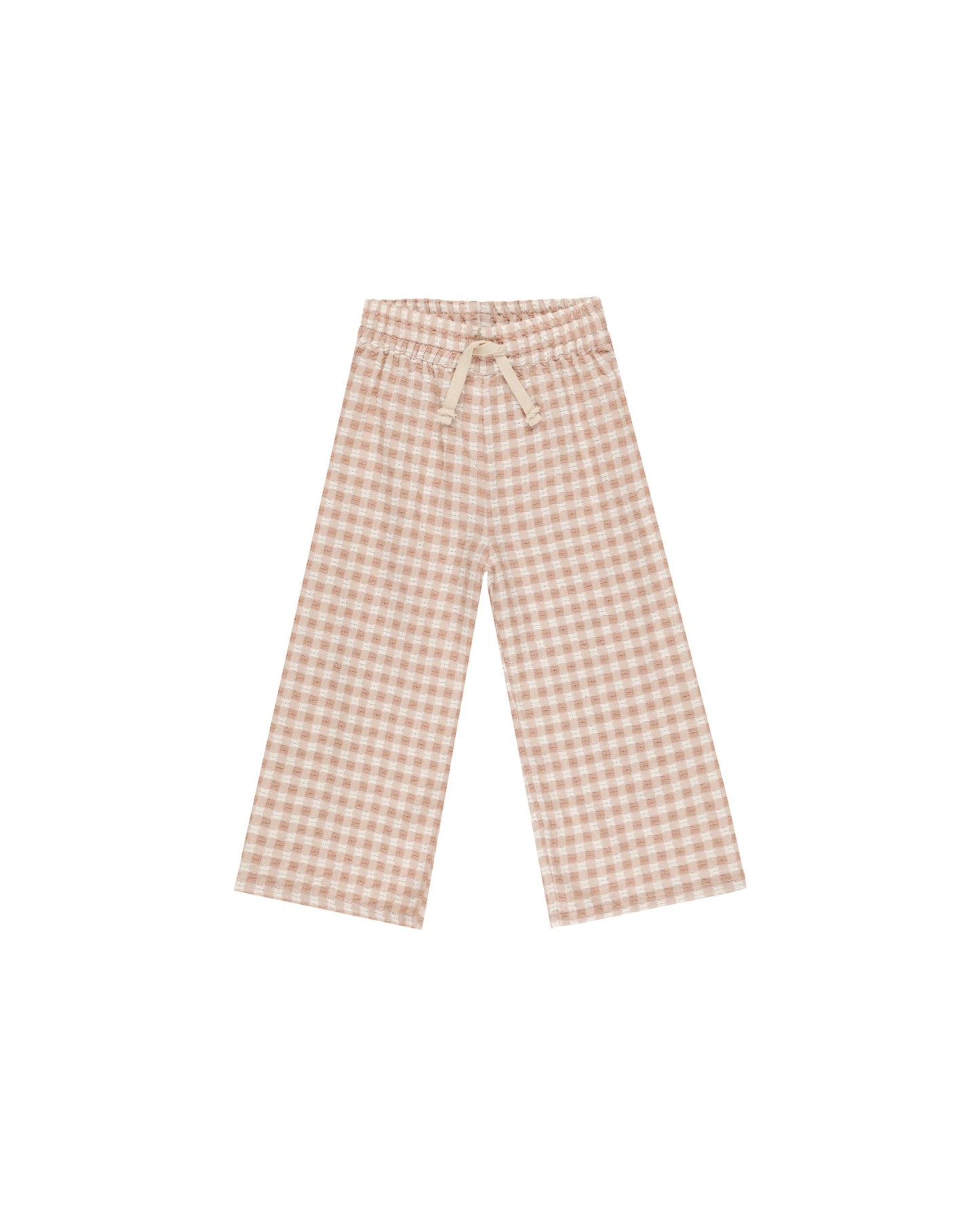 Wide Let Pant | Pink Gingham