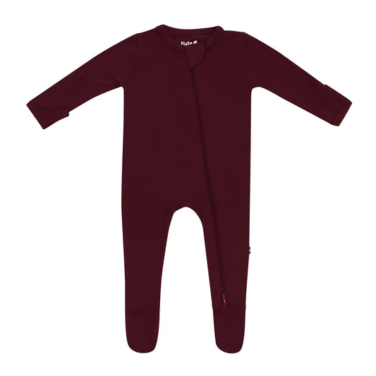 Zip footie | Burgundy
