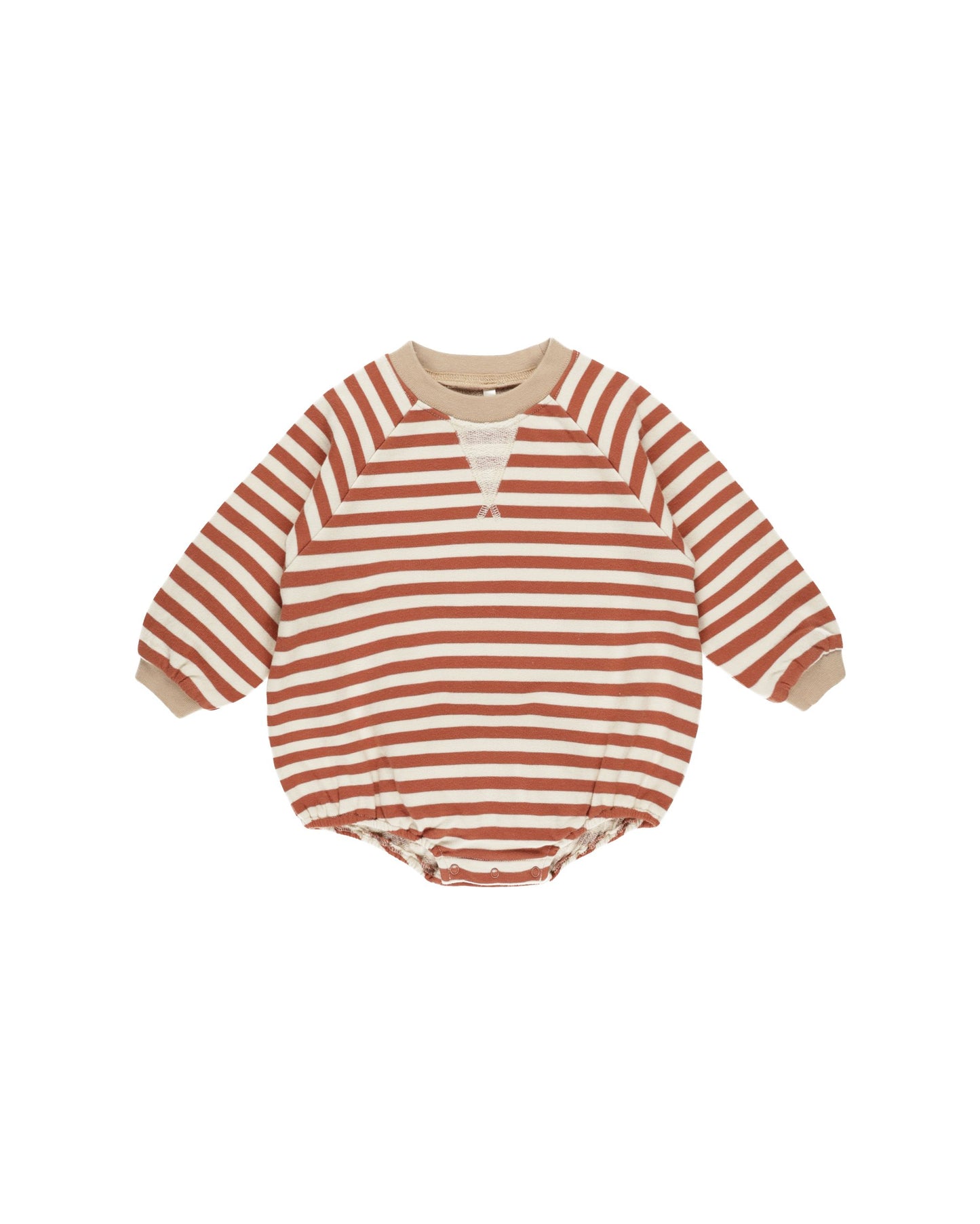 Crewneck Romper | Poppy Stripe