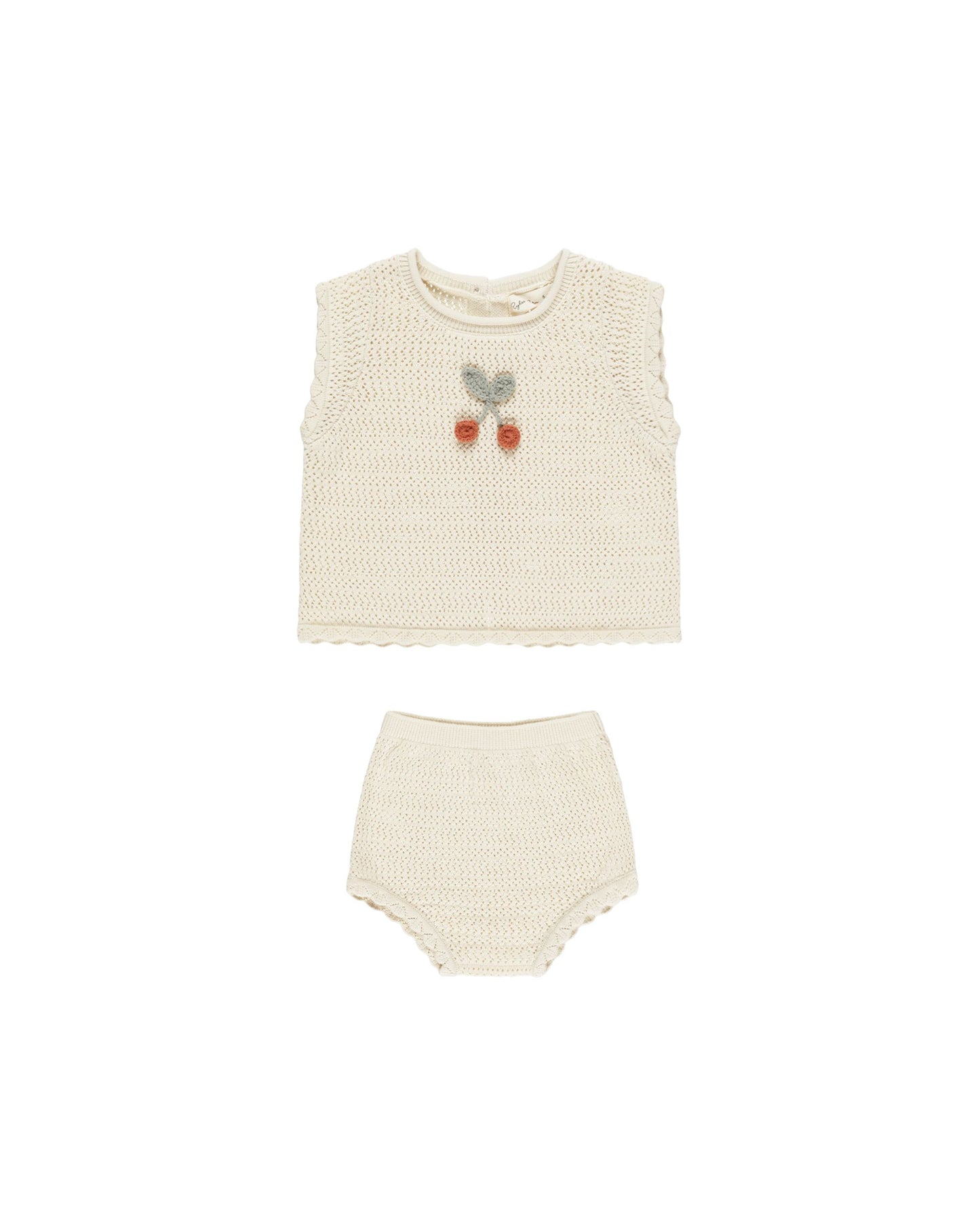 Scallop Knit Set | Cherry