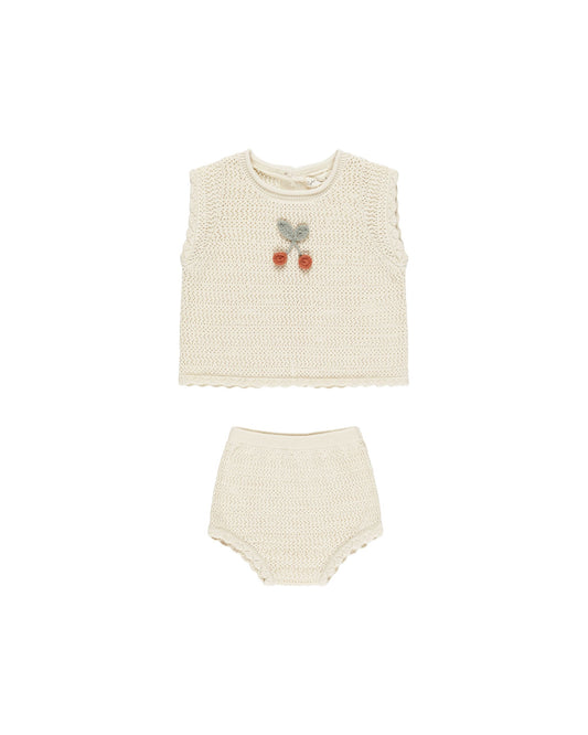 Scallop Knit Set | Cherry