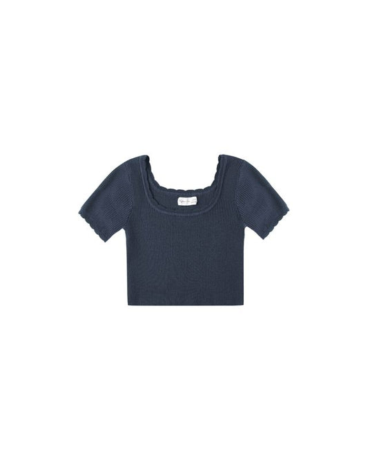 Scallop Tee | Navy