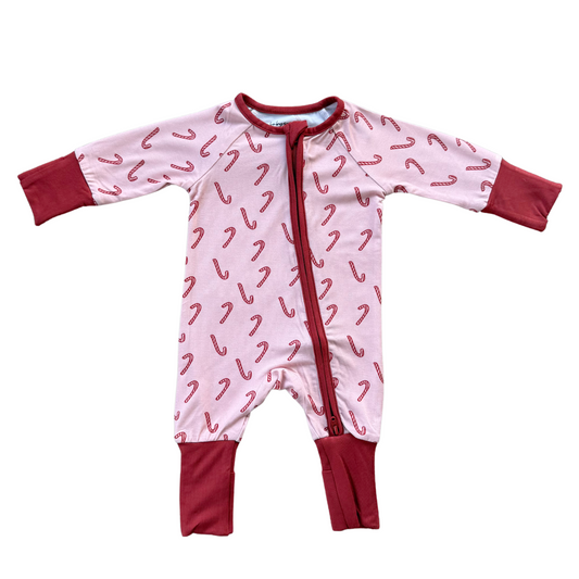 Zip Romper | Candy Cane