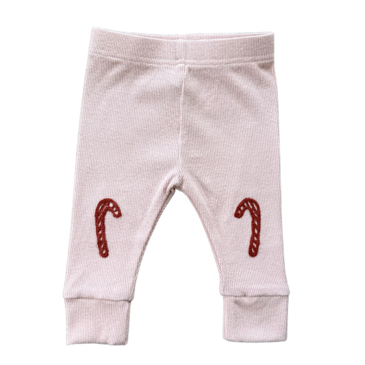Patch Ribbed Leggings | Candy Cane