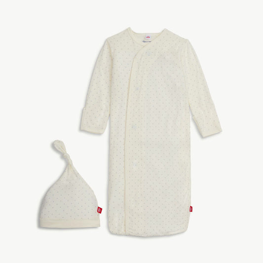 Pin Dot Cream | Gown + Hat Set