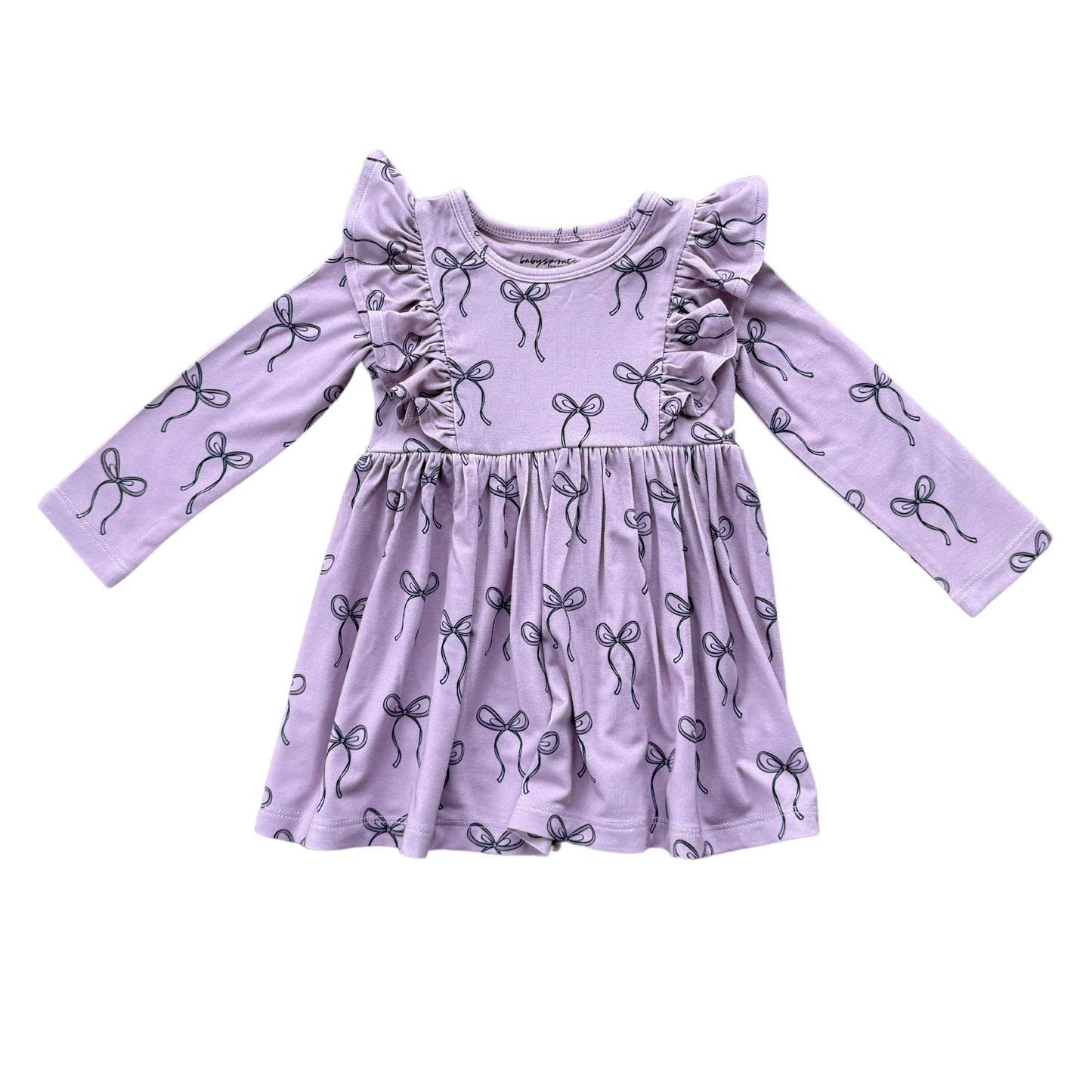 Long Sleeve Ruffle Dress | Hair bow