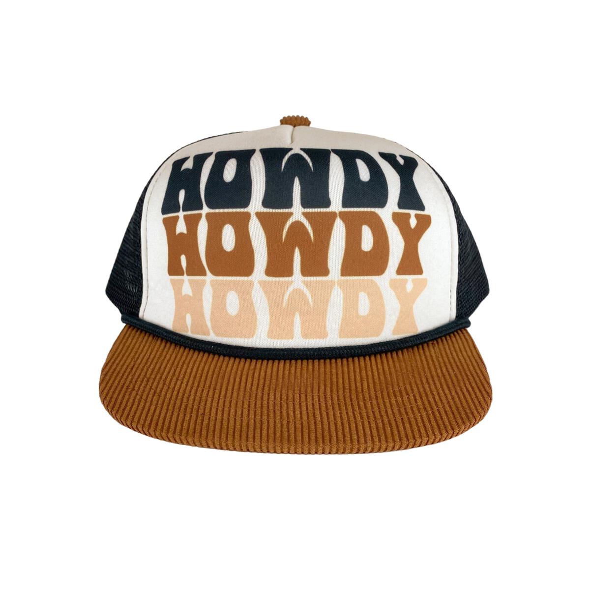 Tiny Whales Howdy Trucker Hat, Rust