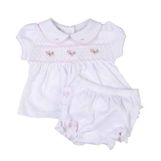 Magnolia Baby Lindsay Smocked Collared Ruffle Diaper Cover