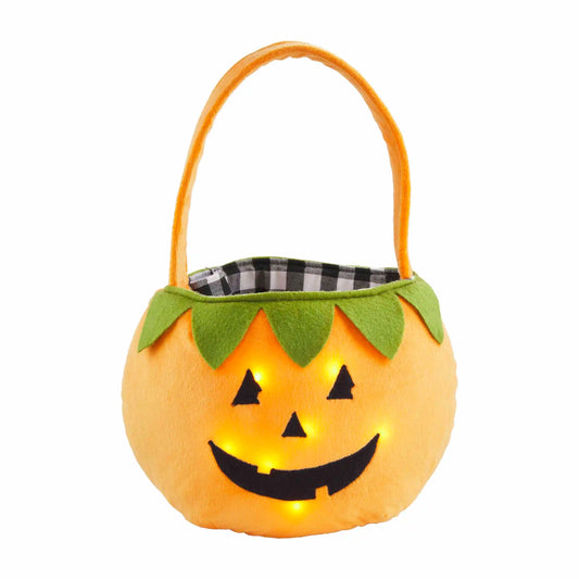 Mud Pie Light Up Halloween Bag, Pumpkin