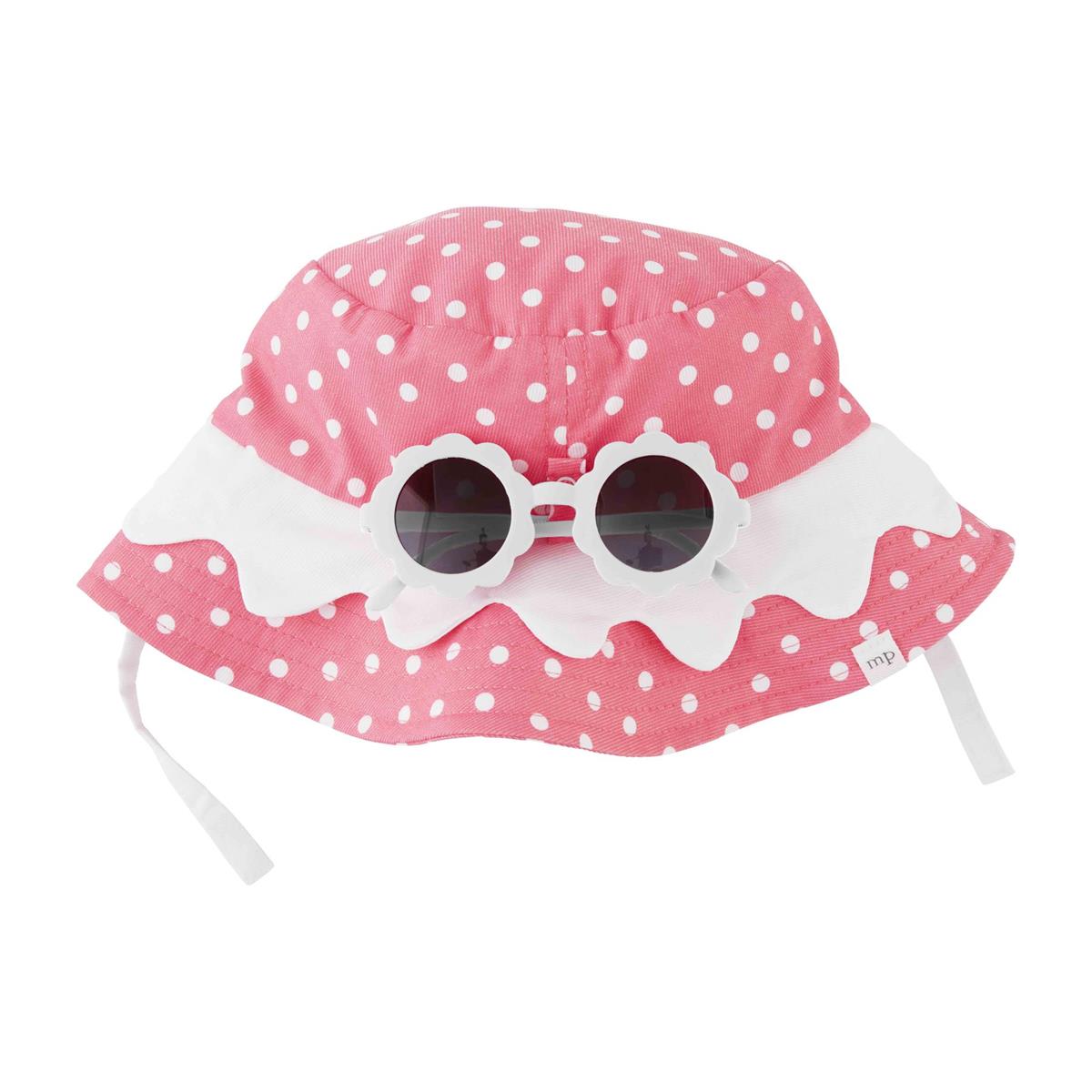 Mud Pie Pink Scallop Hat and Glasses