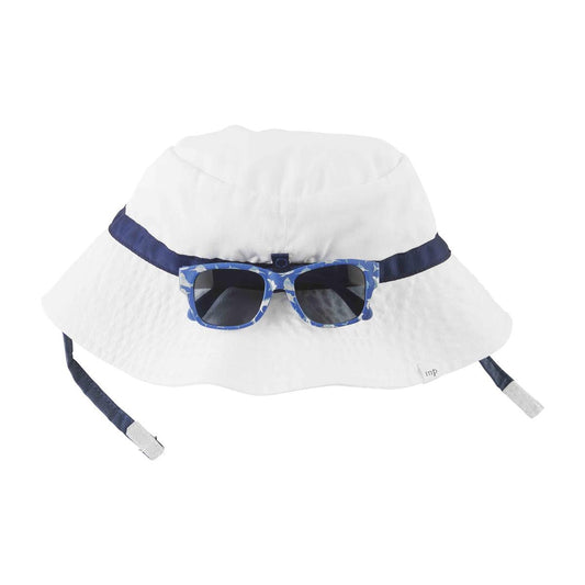 Hat and Sunglasses | White