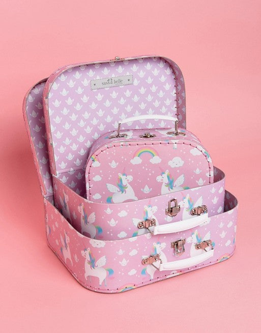 Sass and Belle Set of 3 Rainbow Unicorn Suitcases