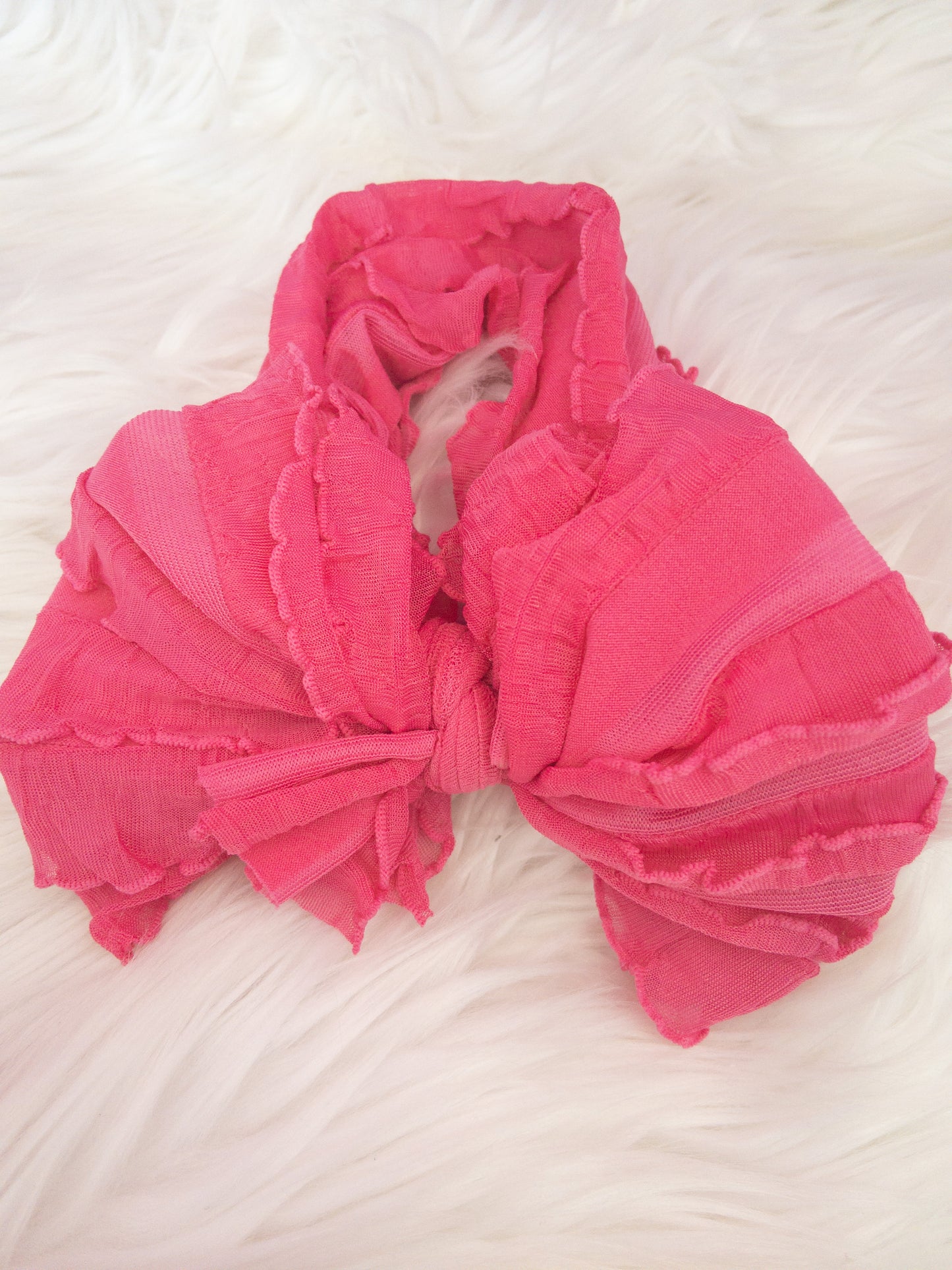Ruffle Headwrap Barbie Pink