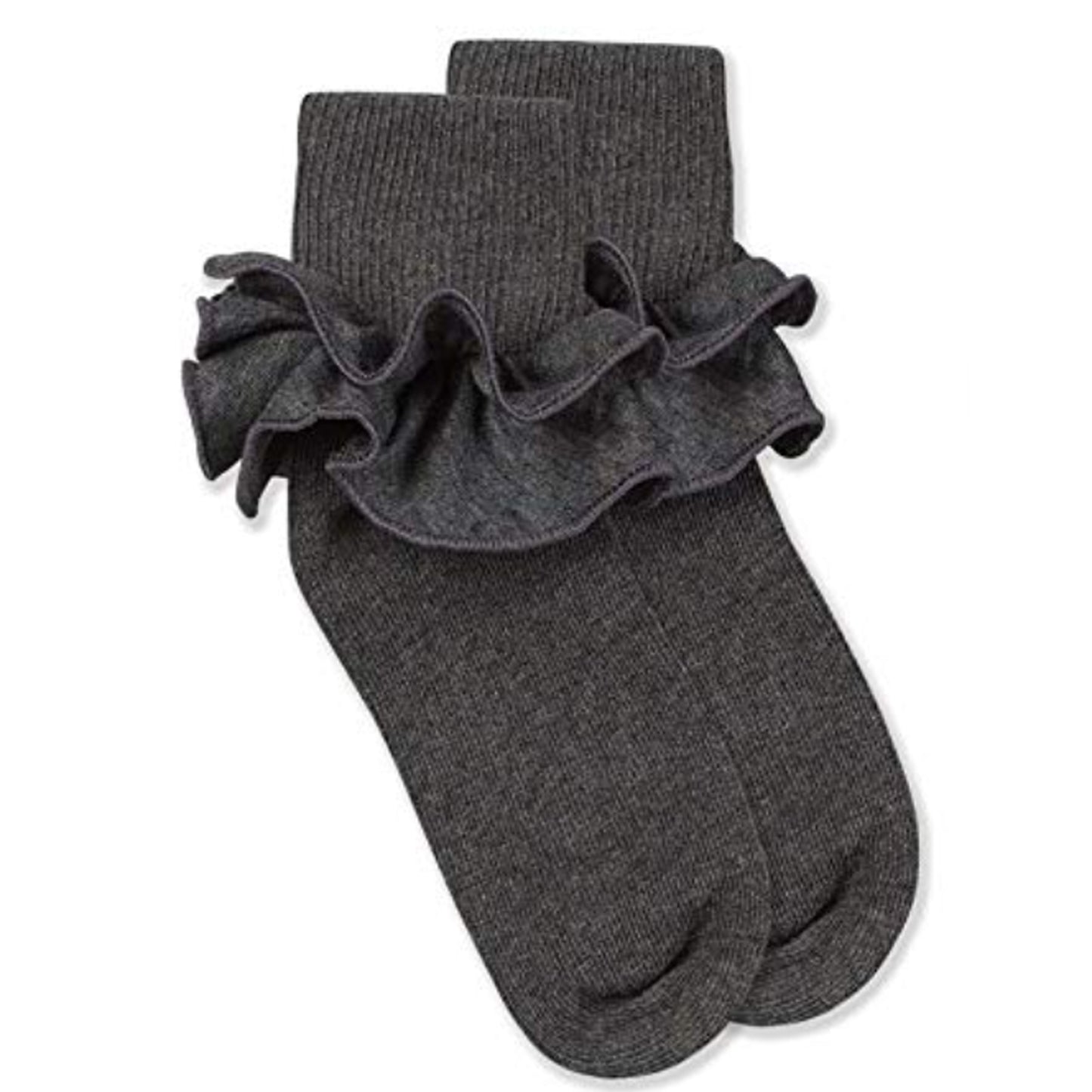 Jefferies Ruffle Sock Charcoal