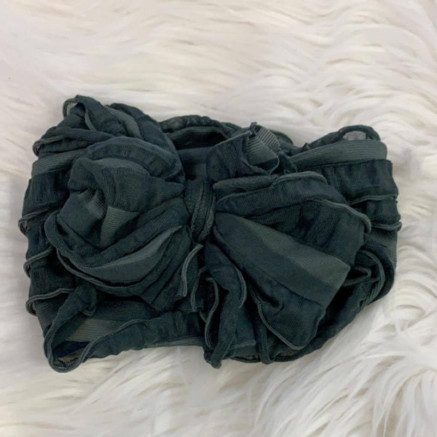 Ruffle Headwrap Dark Gray