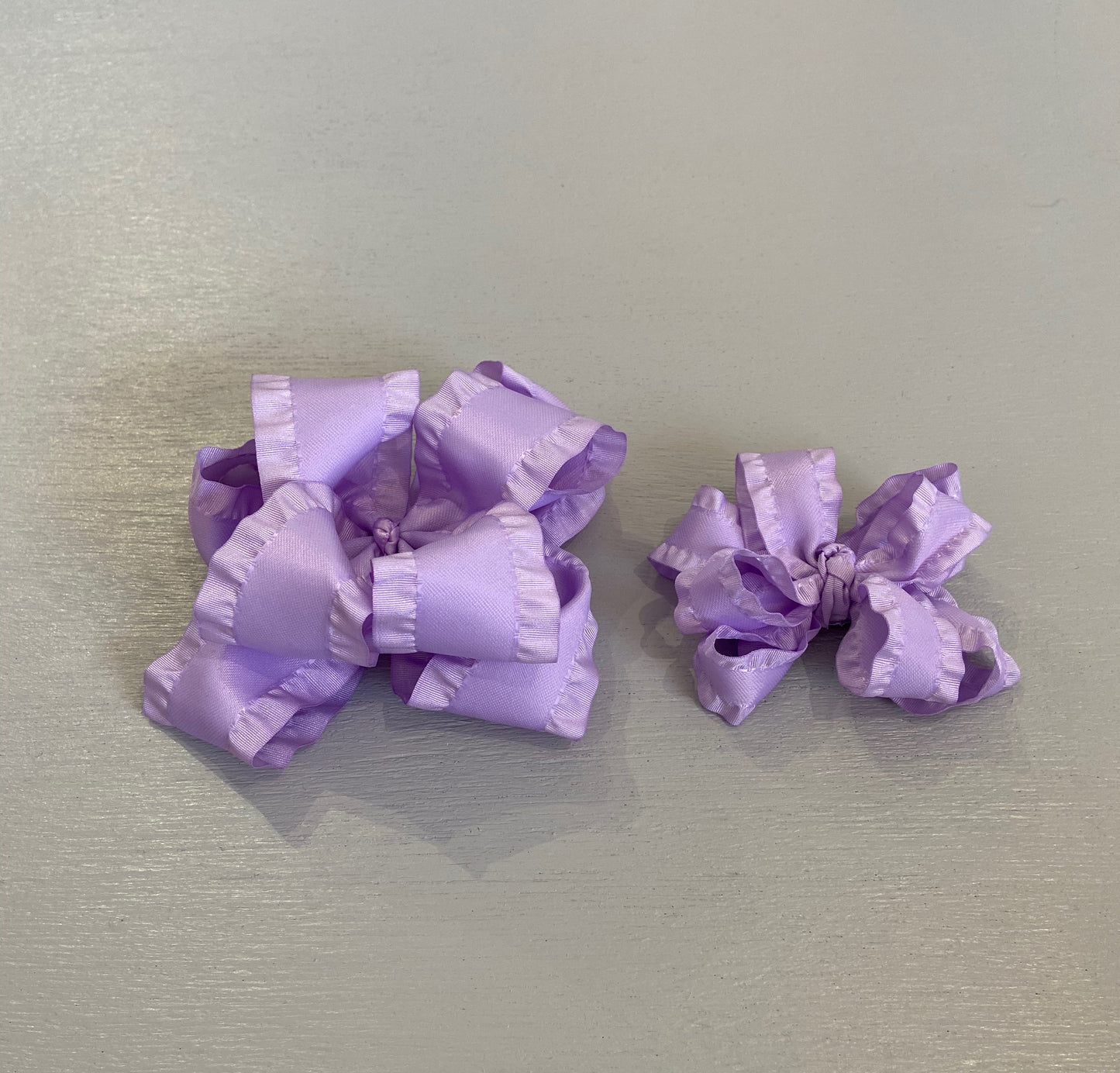 Double Ruffle Bow, Small, Lavender