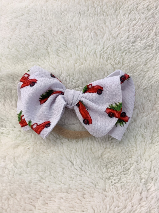 Mini Waffle Knit  Headband Christmas Truck