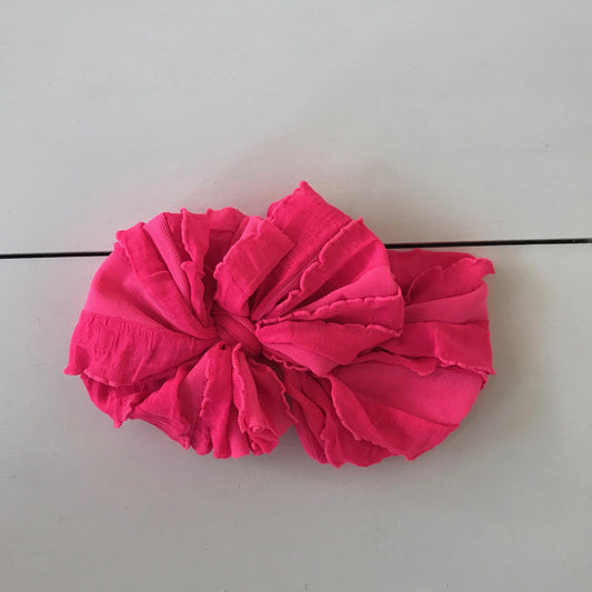 Ruffle Headwrap Neon Pink