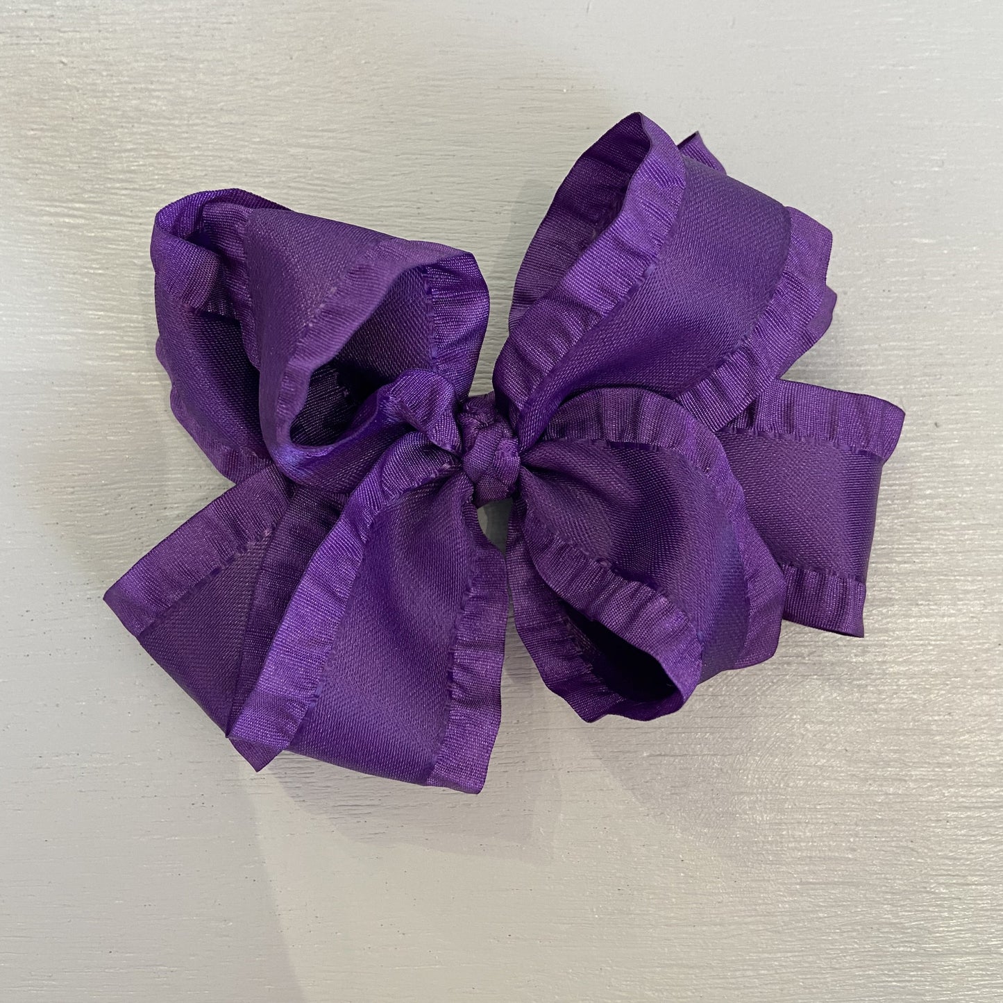 Double Ruffle Bow, Large, Purple