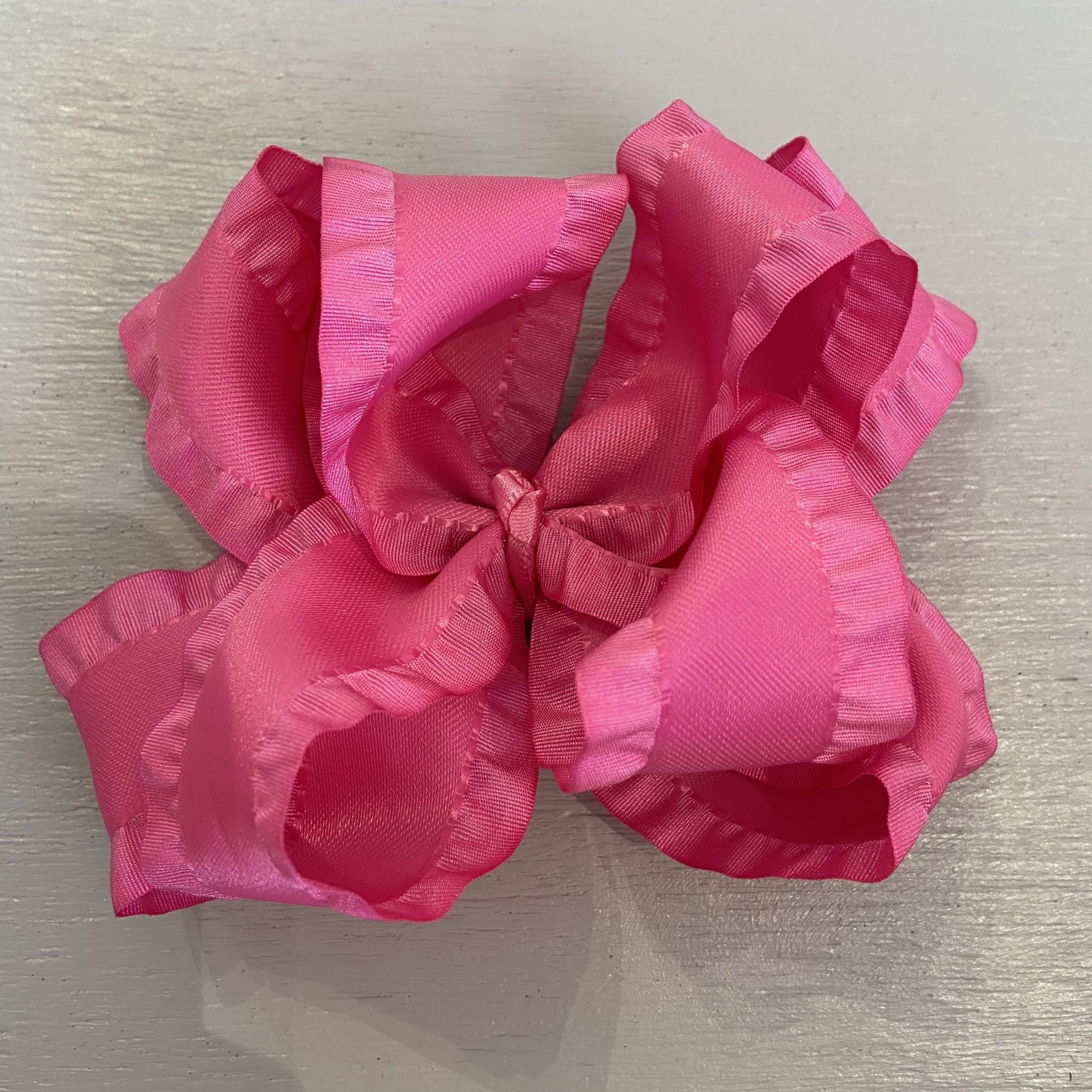 Double Ruffle Bow, Large, Hot Pink