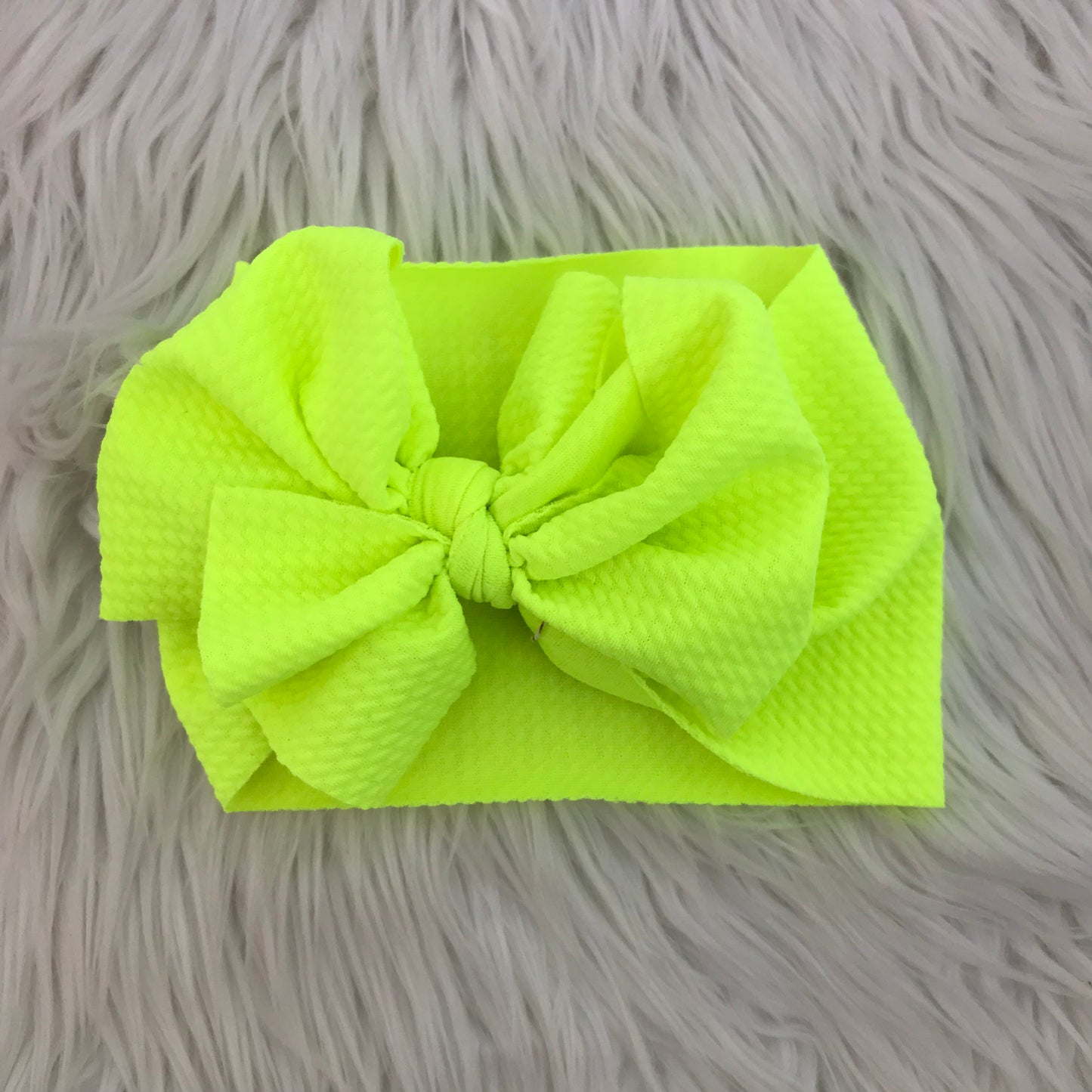 Waffle Knit Headwrap Neon Yellow