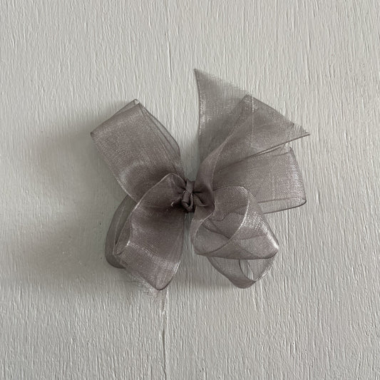 Sheer Bow, Small , Pewter