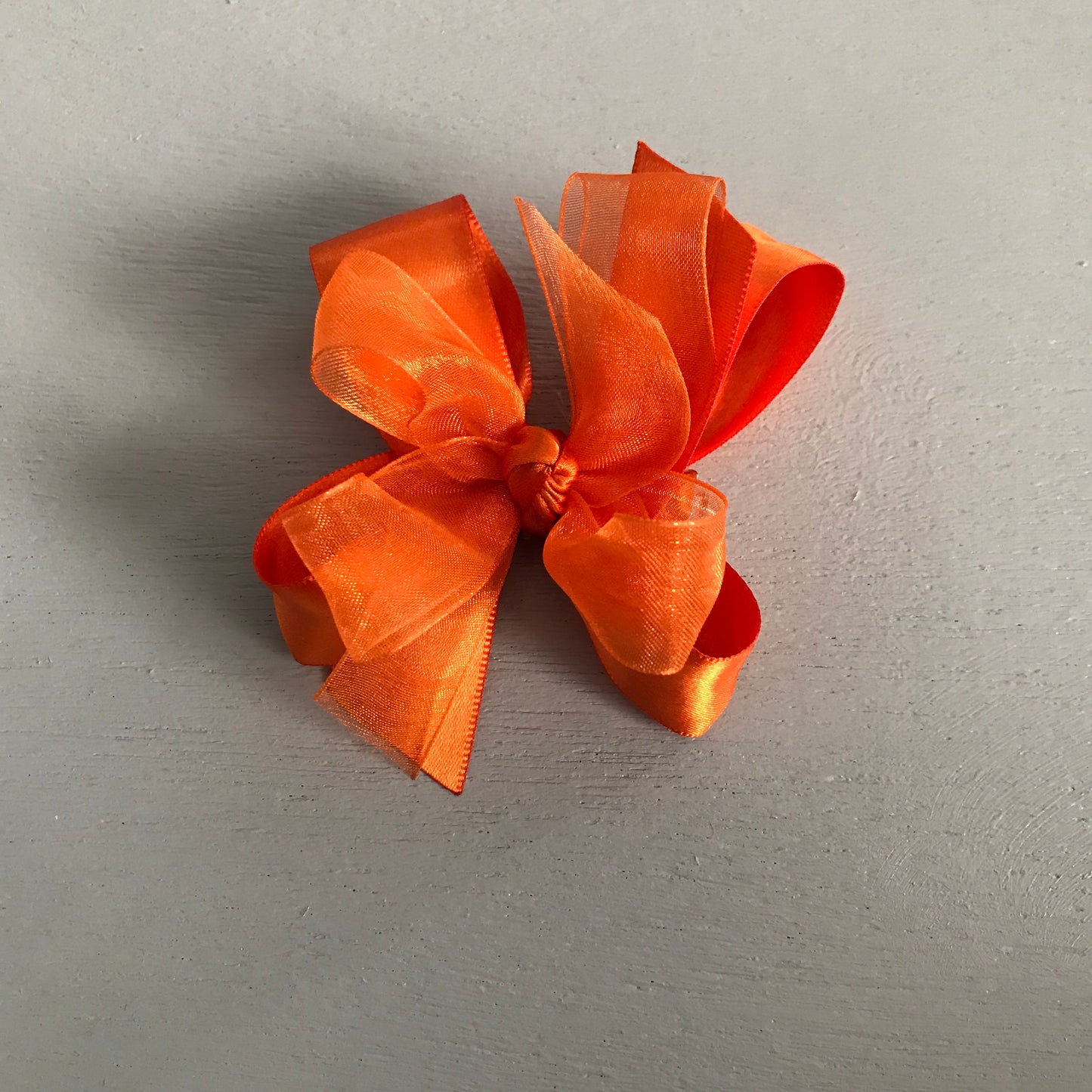 Sheer Satin Bow, Small, Orange