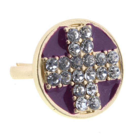 Jane Marie Purple Circle Ring W/ Cross