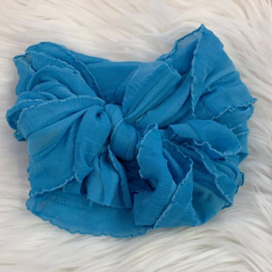 Ruffle Headwrap Ocean Blue