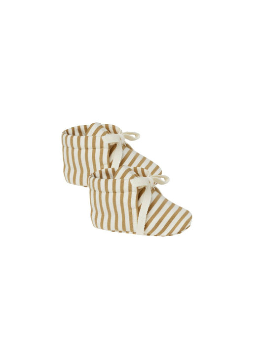 Baby Booties, Gold Stripe