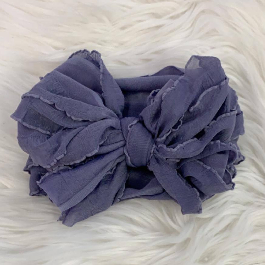 Ruffle Headwrap Steel Lavender