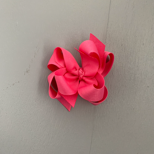 Grosgrain Bow, Small, Hot Pink