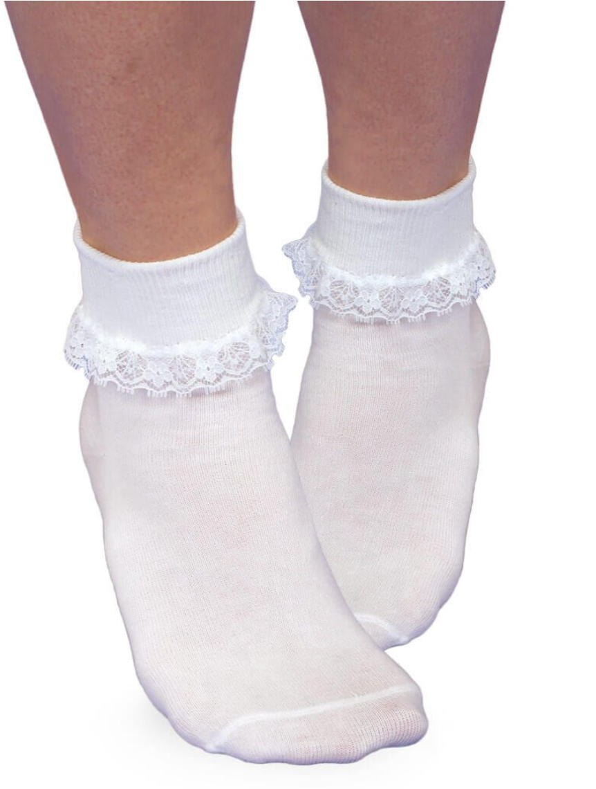 Jefferies Ruffle Lace Sock White