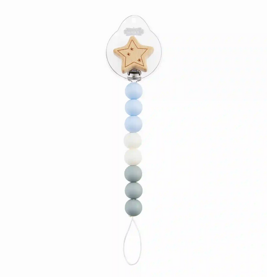 Mud Pie Blue Star Silicone Pacy Clip