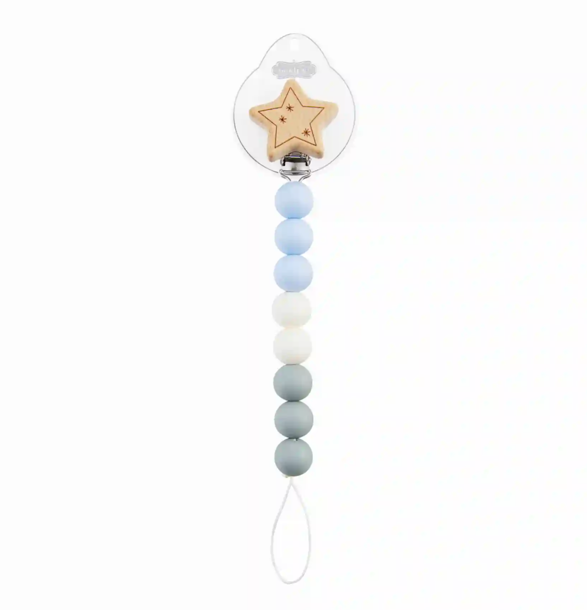 Mud Pie Blue Star Silicone Pacy Clip