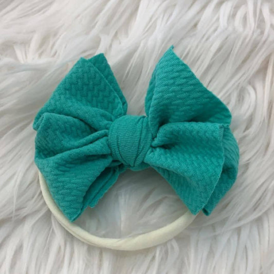 Mini Waffle Knit Headband Turquoise